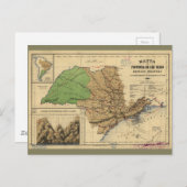 ブラジルのサンパウロの地図（1886年） ポストカード (正面/裏面)