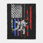 ブラジルのジウジツスターズ&ストライプズランクBJJ国旗 フリースブランケット (正面)