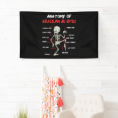 ブラジルのジウジツBJJ骨格の解剖学 横断幕 (インサイチュ)