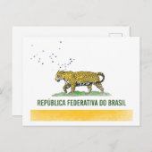 ブラジルのジャガー – ブラジルのカリフォルニア州旗の複合 ポストカード (正面/裏面)