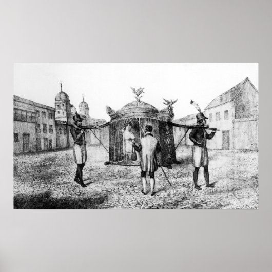 ブラジルのセダン椅子と物乞い ポスター (正面)