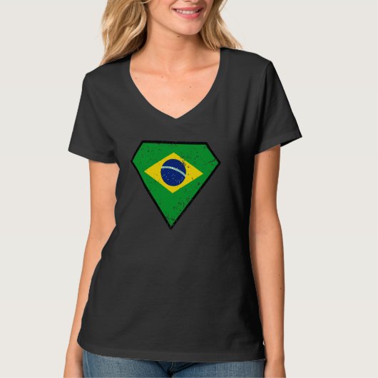 ブラジルのダイヤモンド形国旗。ブラジルヴィンテージEf Tシャツ (正面)