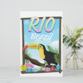 ブラジルのトカン島の旅行ポスター 便箋 (スタンド正面)