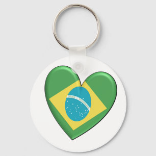 ブラジルのハートの旗 キーホルダー
