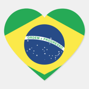 ブラジルのハートの旗 ハートシール