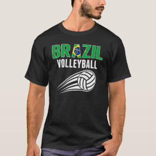 ブラジルのバレーボール愛好家ジャージーブラジル国旗Spo Tシャツ