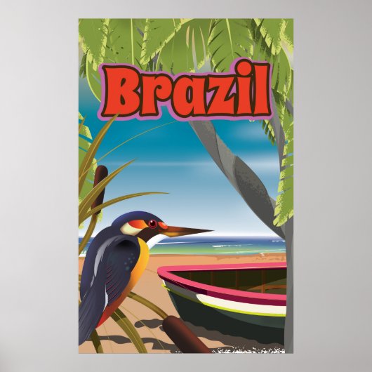 ブラジルのビーチポストカード旅行の印刷 ポスター (正面)