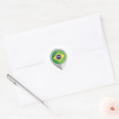 ブラジルのピン位置フラグ ラウンドシール (封筒)
