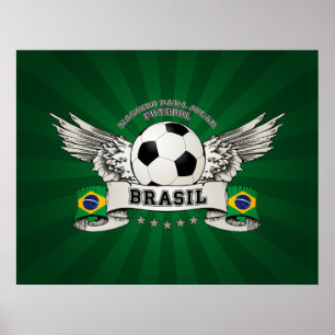 ブラジルのフットボールの全国代表チームサポータポスター ポスター