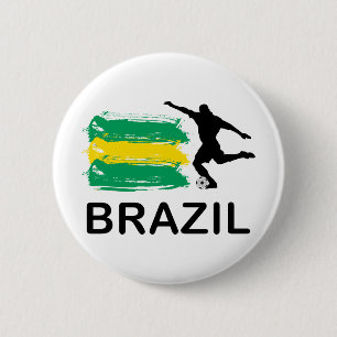 ブラジルのフットボール 缶バッジ