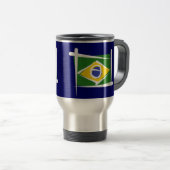 ブラジルのブラシの旗 トラベルマグ (正面右)