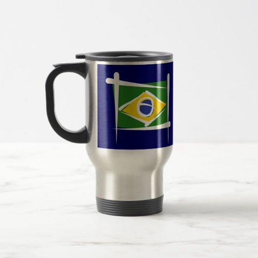 ブラジルのブラシの旗 トラベルマグ (左)