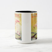 ブラジルのマグのためのヴァリグ・ブラジル航空のヴィンテージポスター ツートーンマグカップ (中央)