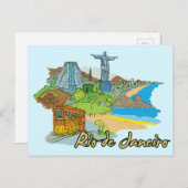 ブラジルのリオデジャネイロで世界的に有名な都市 ポストカード (正面/裏面)