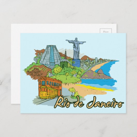 ブラジルのリオデジャネイロで世界的に有名な都市 ポストカード (正面/裏面)
