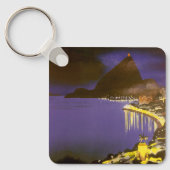 ブラジルのリオデジャネイロで夜のヴィンテージビーチ キーホルダー (正面)