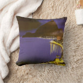 ブラジルのリオデジャネイロで夜のヴィンテージビーチ クッション (ブランケット)