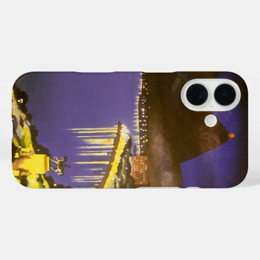 ブラジルのリオデジャネイロで夜のヴィンテージビーチ Case-Mate iPhoneケース (裏面 (横))