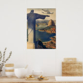 ブラジルのリオデジャネイロのキリスト・ザ・リデエマー像 ポスター (キッチン)