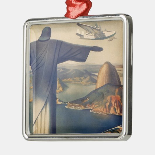 ブラジルのリオデジャネイロのキリスト・ザ・リデエマー像 メタルオーナメント (左)