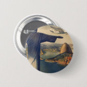 ブラジルのリオデジャネイロのキリスト・ザ・リデエマー像 缶バッジ (正面&裏面)