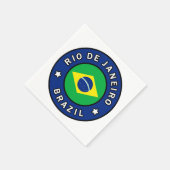 ブラジルのリオデジャネイロ スタンダードカクテルナプキン (角)