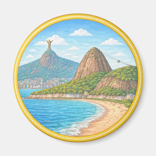 ブラジルのリオデジャネイロ マグネット (正面)