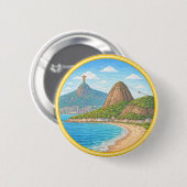 ブラジルのリオデジャネイロ 缶バッジ (正面&裏面)