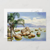ブラジルのリオ湾のパーム大きい石と ポストカード (正面/裏面)