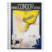 ブラジルのリオ・ヴィンテージ旅行のポスターを復元 ノートブック (正面)