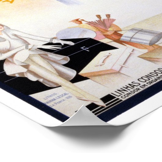 ブラジルのリオ・ヴィンテージ旅行のポスターを復元 ポスター (角)