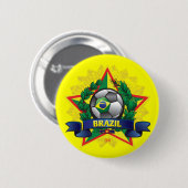 ブラジルのワールドカップのサッカー 缶バッジ (正面&裏面)
