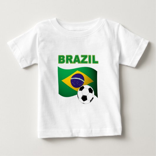 ブラジルのワールドカップのTシャツの旗 ベビーTシャツ (正面)