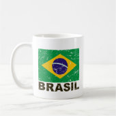 ブラジルのヴィンテージの旗 コーヒーマグカップ (左)