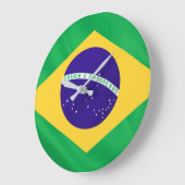 ブラジルの丸大壁時計国旗 ラージ壁時計 (傾斜)
