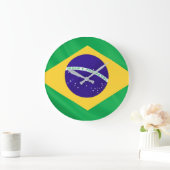 ブラジルの丸大壁時計国旗 ラージ壁時計 (ホーム)