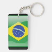 ブラジルの光沢のある旗 キーホルダー (裏面)