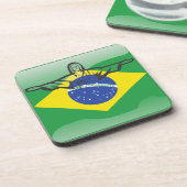 ブラジルの光沢のある旗 コースター (左側)