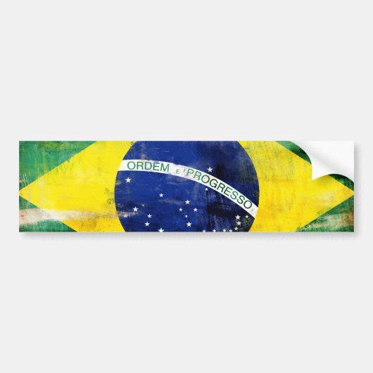 ブラジルの古い旗 バンパーステッカー (正面)