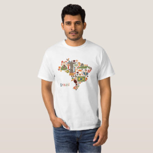 ブラジルの国の象徴のおもしろいなワイシャツ Tシャツ