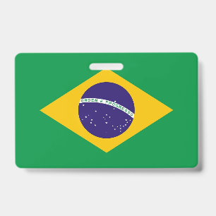 ブラジルの国旗が付いた名札 バッジ