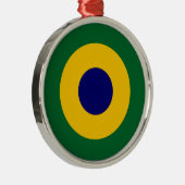 ブラジルの国旗丸め記号軍隊a メタルオーナメント (右)