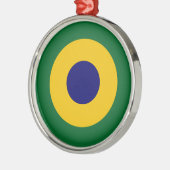 ブラジルの国旗丸め記号軍隊a メタルオーナメント (左)