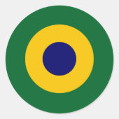 ブラジルの国旗丸め記号軍隊a ラウンドシール (正面)