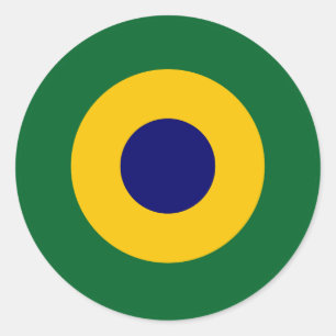 ブラジルの国旗丸め記号軍隊a ラウンドシール