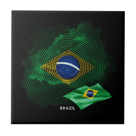 ブラジルの国旗 タイル (正面)