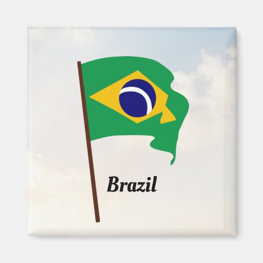 ブラジルの国旗 マグネット (正面)