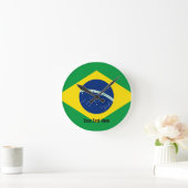 ブラジルの国旗 ラウンド壁時計 (ホーム)