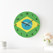 ブラジルの国旗 ラージ壁時計 (ホーム)