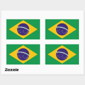 ブラジルの国旗 長方形シール (シート)